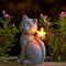 Solar Cat Garden Statue with Butterfly – Outdoor Yard Lawn Patio Decor